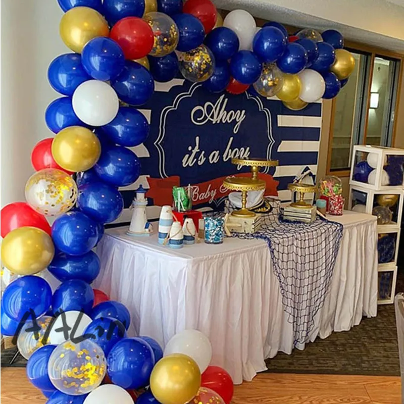 Navy Blue Balloon Garland Arch Kit Metallic Gold Ballon Birthday Wedding Decoration Baby Shower Party Decorative Supplies Baloon
