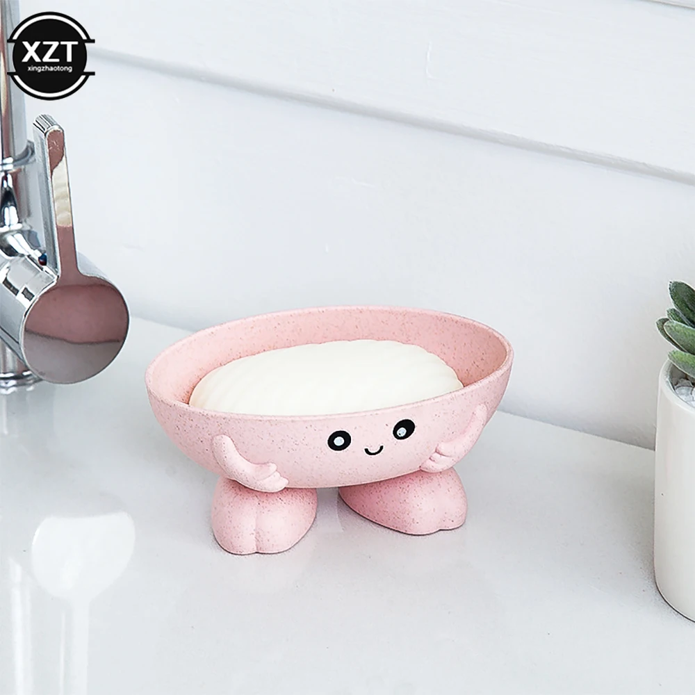 

Eco-Friendly Soap Box Cute Cartoon Shaped Soap Dish With Drain Hole Easy To Clean Bathroom Kids Candy Color Soaps