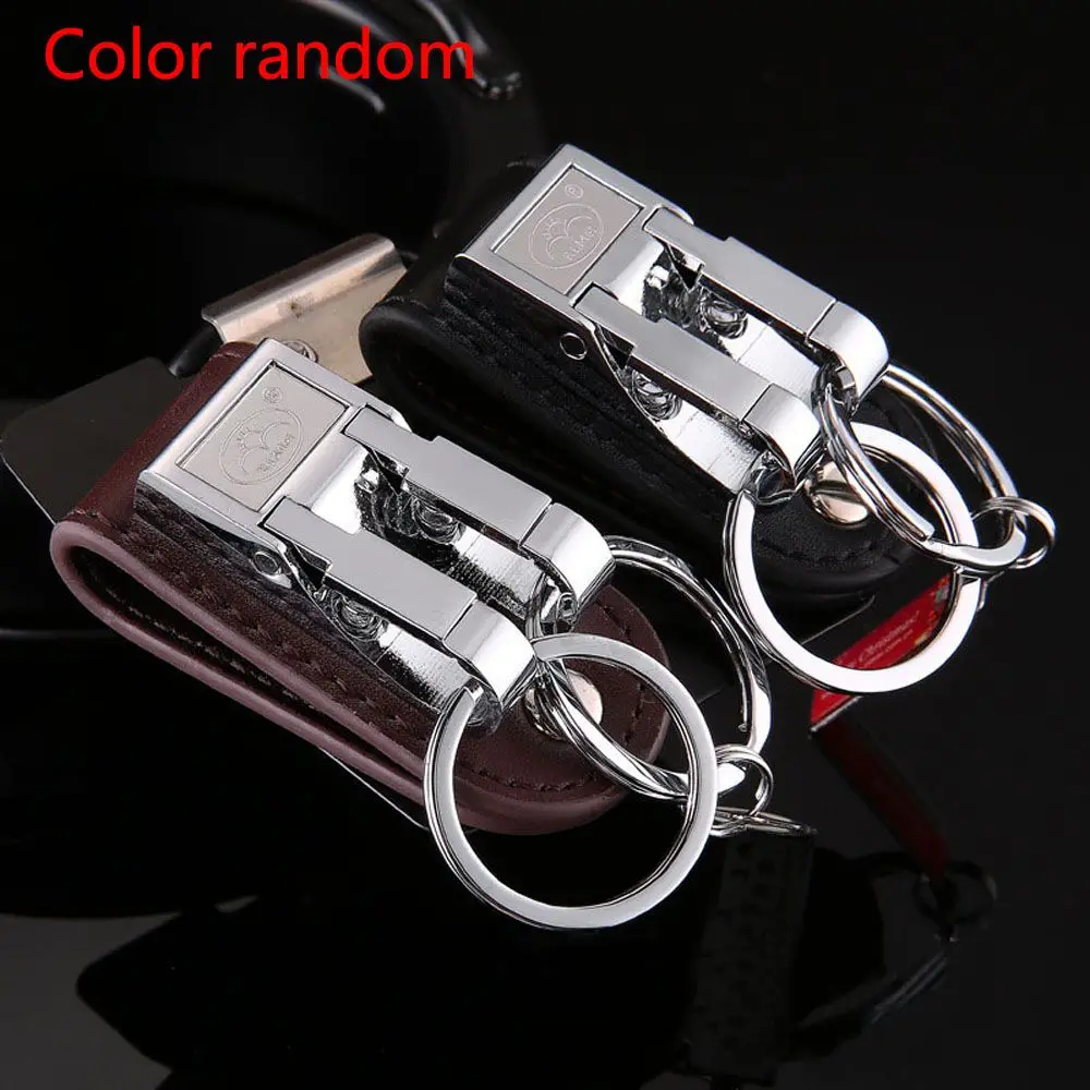 

Silver Stainless Steel Detachable Belt Buckle Clip Keychain 2 Loops Key Chain Key Ring Holder