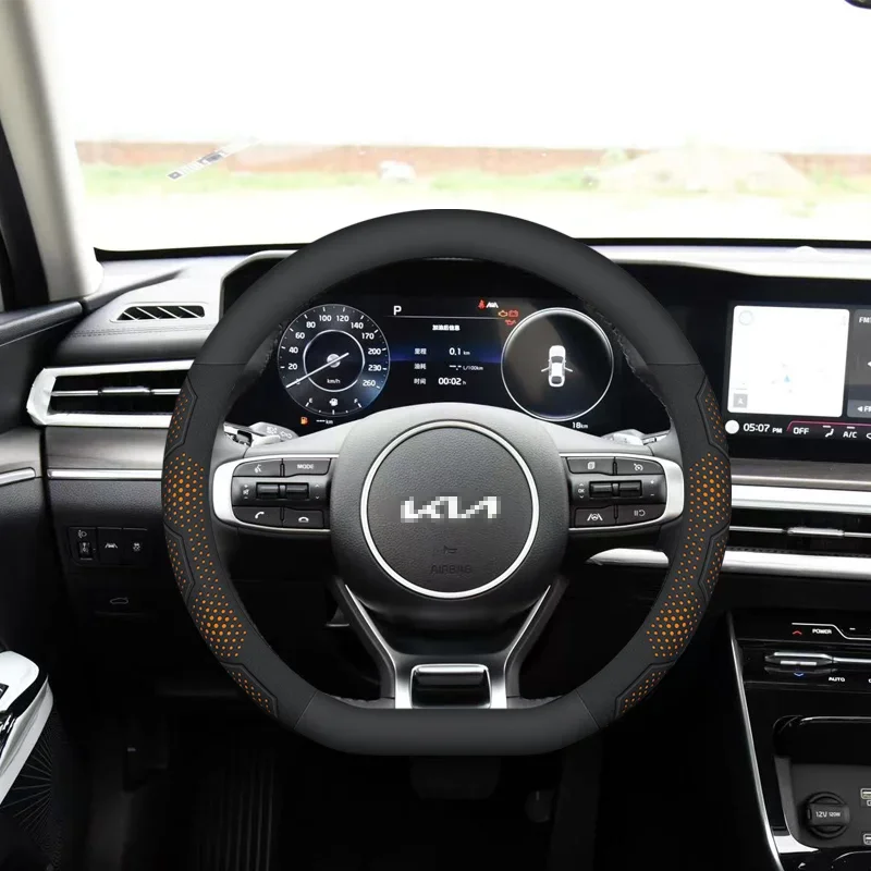 Чехол рулевого колеса автомобиля для Kia KN K2 K3 K4 K5 EV6 GT Rio Sportage Stinger Niro Picanto Cerato Xceed