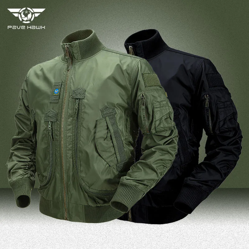 

Куртка-бомбер мужская тактическая, армейский пилот со стоячим воротником, пальто-карго в стиле милитари ВВС, Повседневная летная Боевая куртка на осень