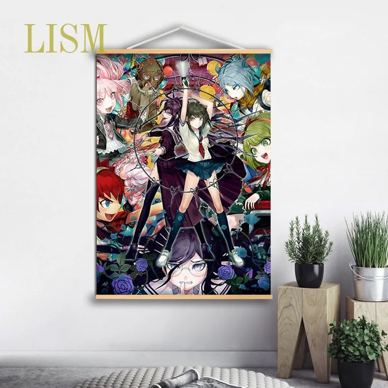 Danganronpa V3 ouma kokichi Nanami ChiaKi Naegi Makoto Аниме Манга настенный постер из массива дерева