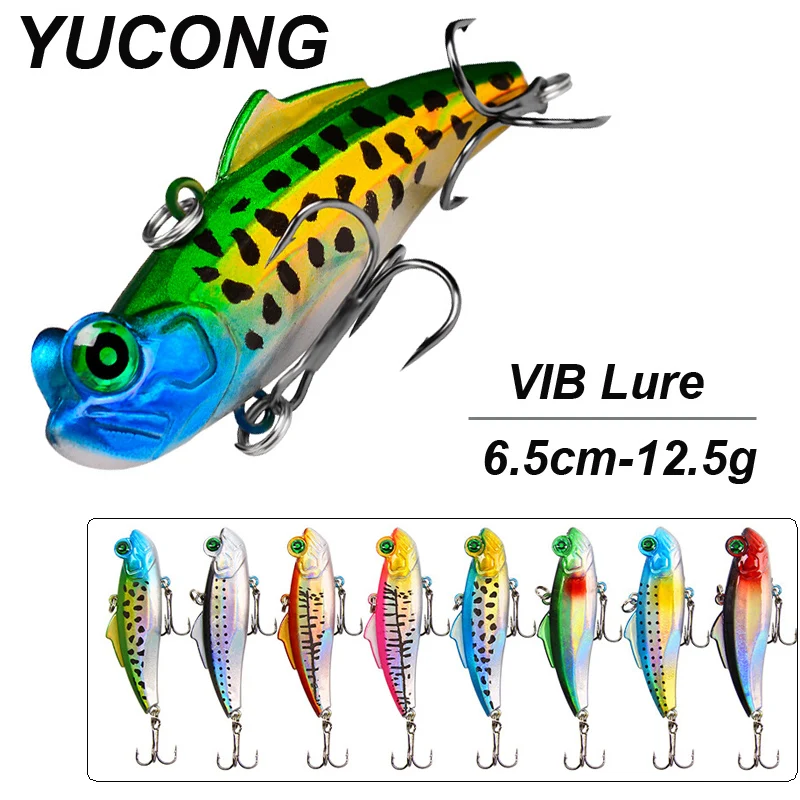 

YUCONG 3 шт./лот тонущие рыболовные приманки VIB 6,5 см-12,5 г Троллинговые окунь свимбейт шумные бесплавные воблеры искусственные жесткие приманки ...
