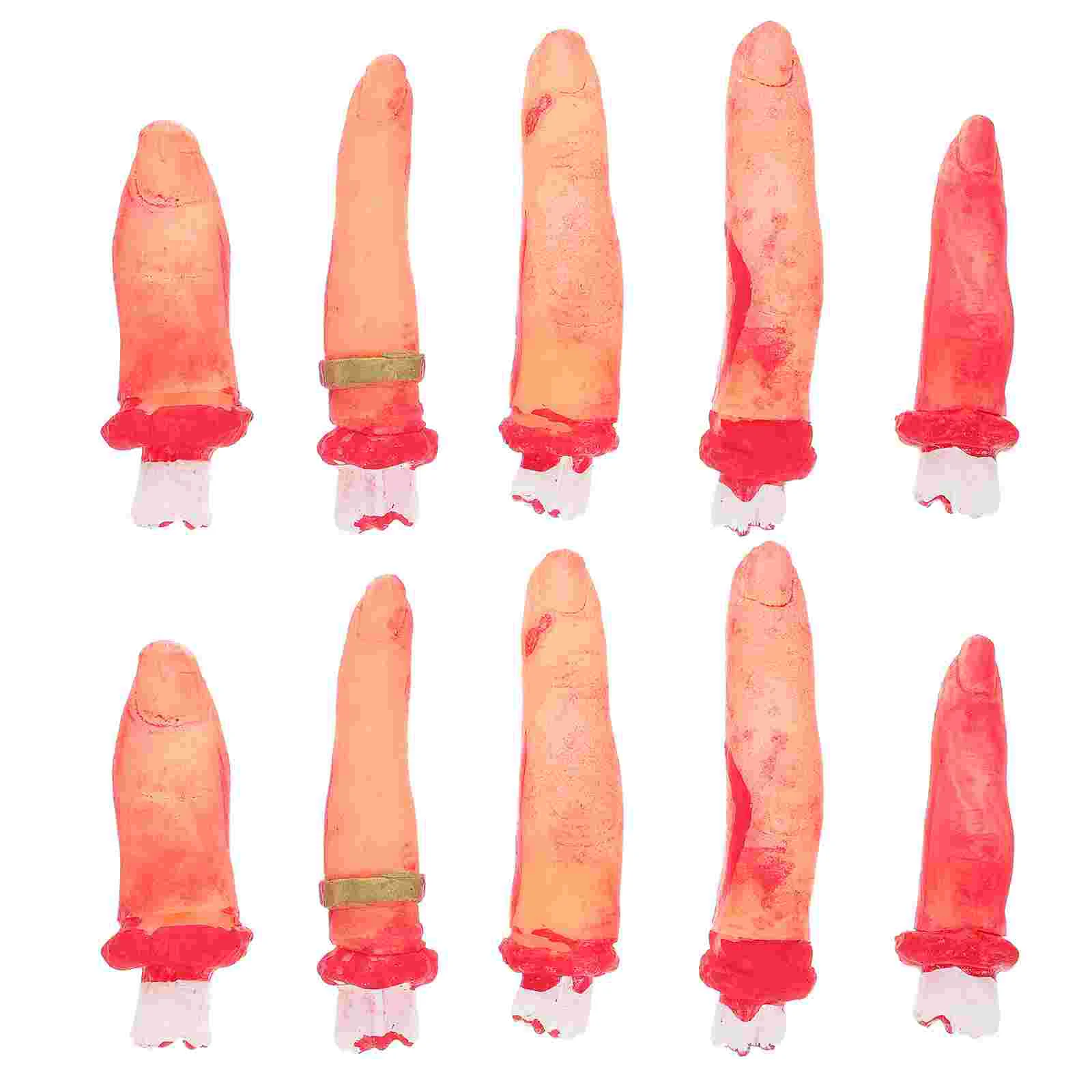 

10 Pcs Finger Dining Table Decor Halloween Cosplay Fake Prop Party Toy Favor Decors Severed Props Latex Foam Prank