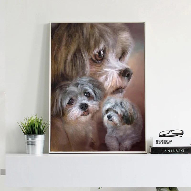 

Dog Cute Pictures Posters Wall Art Canvas Painting Nordic Posters and Prints Pictures for Living Room Bedroom Interior Decor