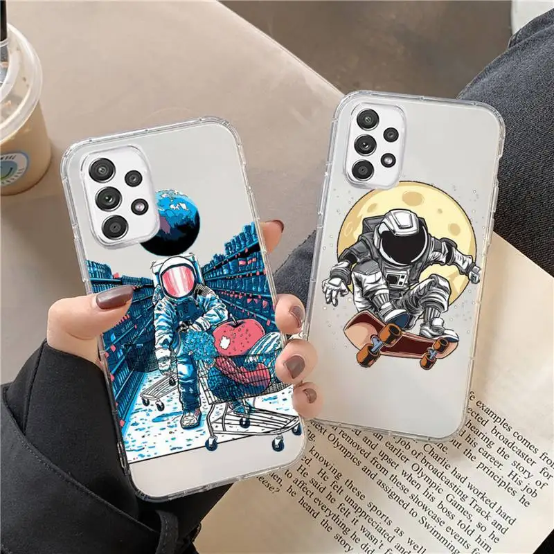 

customized planet astronaut Phone Case Transparent For Huawei P20 P30 P40 honor mate 8X 9X 10i Pro Lite