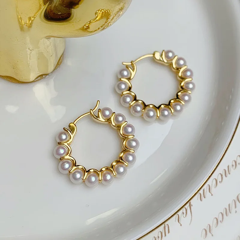 

DEAR-LIFE Creative pearl earrings earrings fashion earrings French temperament earrings light luxury fashion accessories