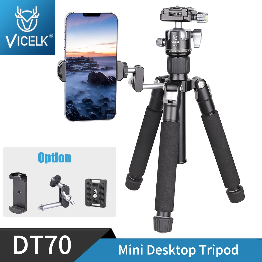 Портативный Настольный Штатив VICELK DT70 из алюминиевого сплава мини-штатив для