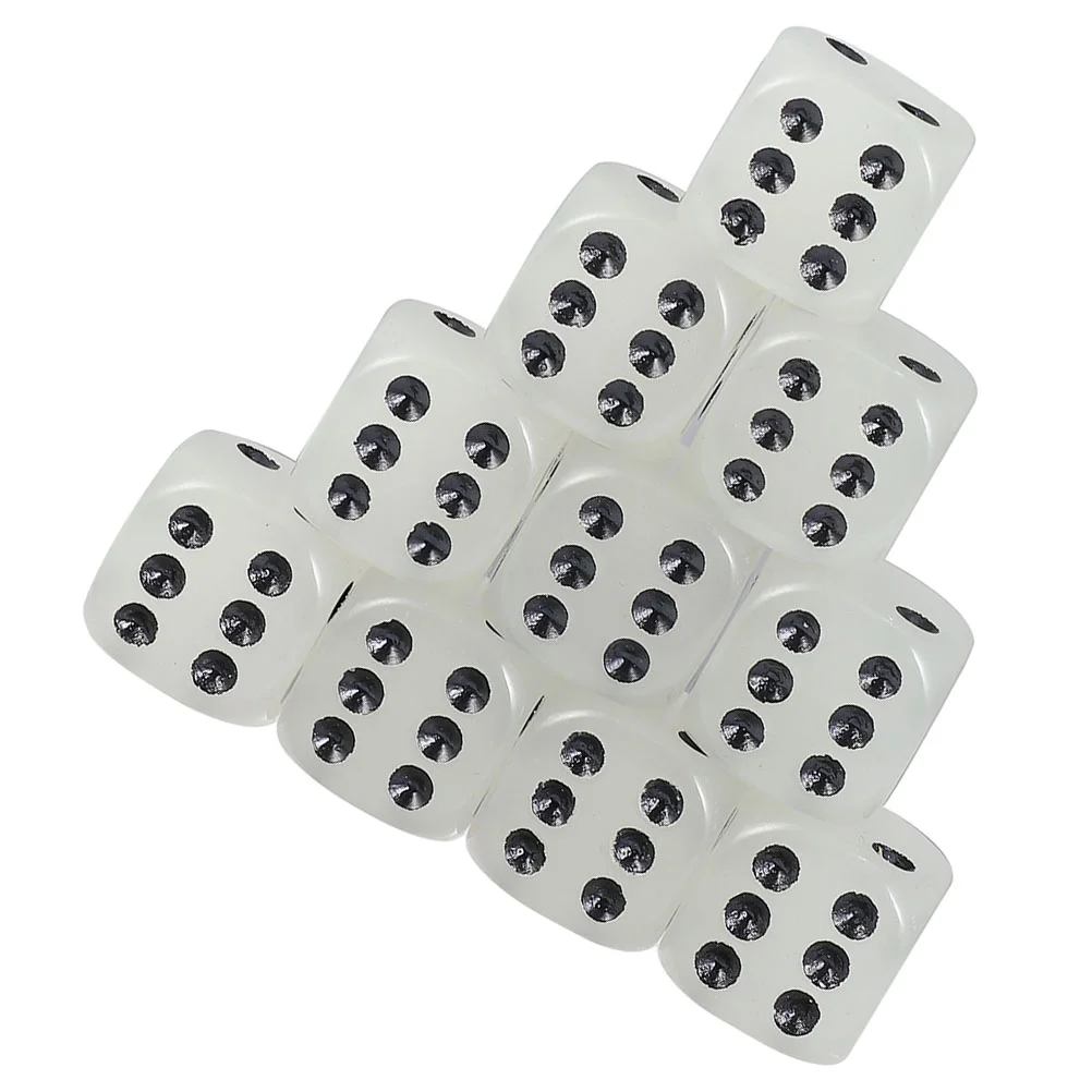 

10pcs Luminous Six-sided Dice Playthings Interesting Party Gaming Dice Toys