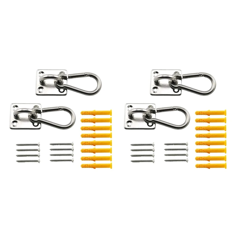 

4 Set M6 Ceiling Wall Mount Hanging Hardware Fitting Set U-Shaped Hooks For Yoga Hammock Swings Marine Yacht Accessories