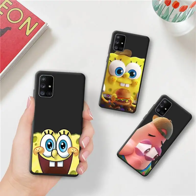 

cute SpongeBob Phone Case For Samsung Galaxy A52 A21S A02S A12 A31 A81 A10 A30 A32 A50 A80 A71 A51 5G