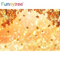 funnytree autumn bokeh glitter backdrop maple leaves fall scenery baby shower decoration studio photography props background