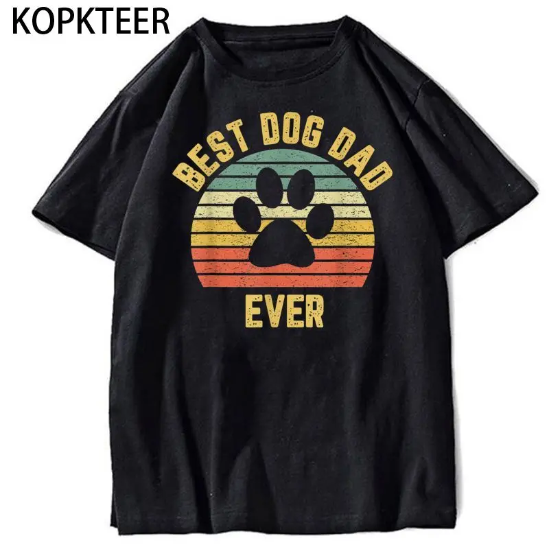 

Vintage Dog Dad Kawaii T Shirt Men Cool Anime Vintage Crew Neck Men's T-Shirts Women Top Tee Gift Unisex Streetwear T Shirt 2022