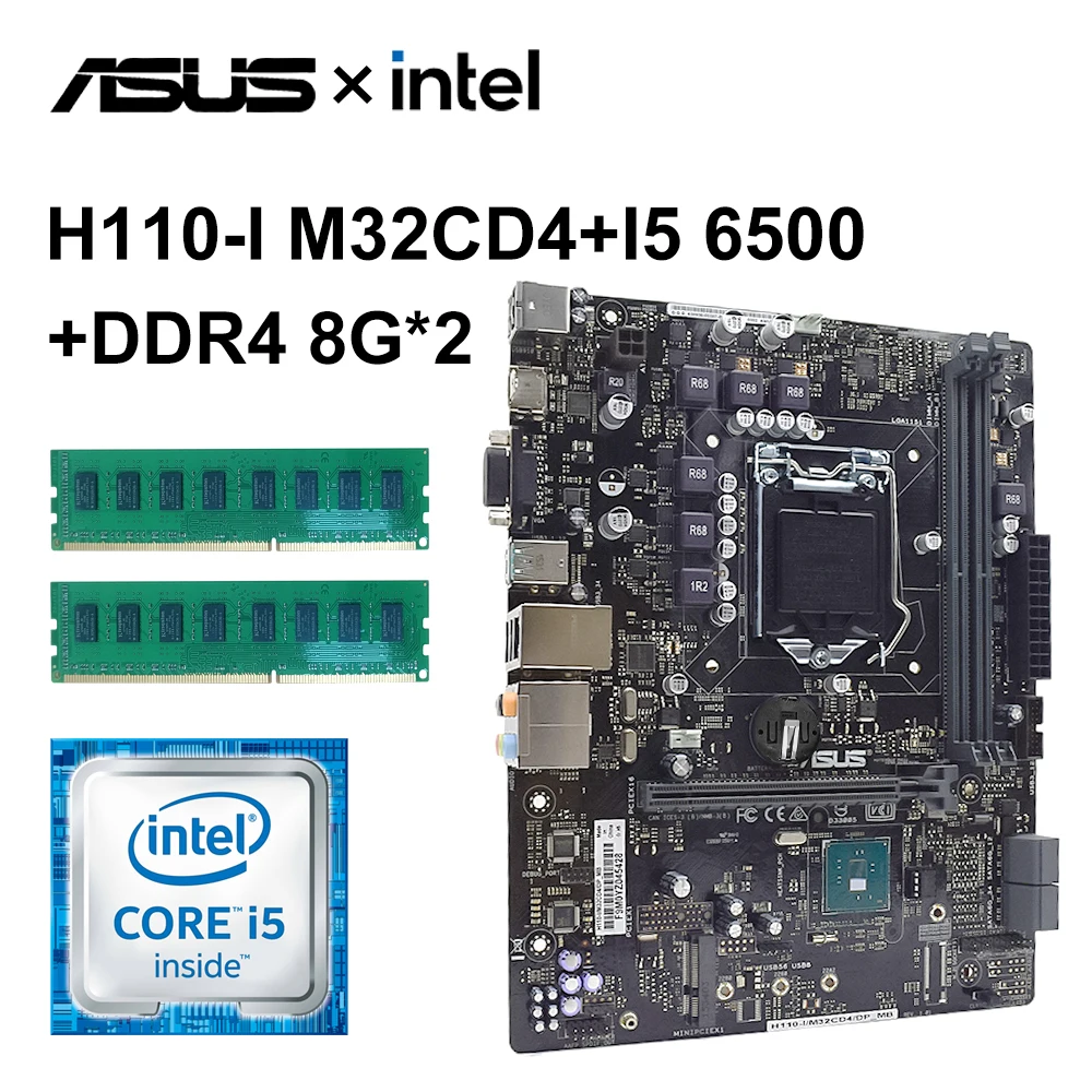 

H110-I Motherboard ASUS H110-I M32CD+i5 6500 DDR4 8G LGA 1151 6th generation CPU Intel H110 Chipset USB3.0 SATA3 M-ATX PCI-E X16