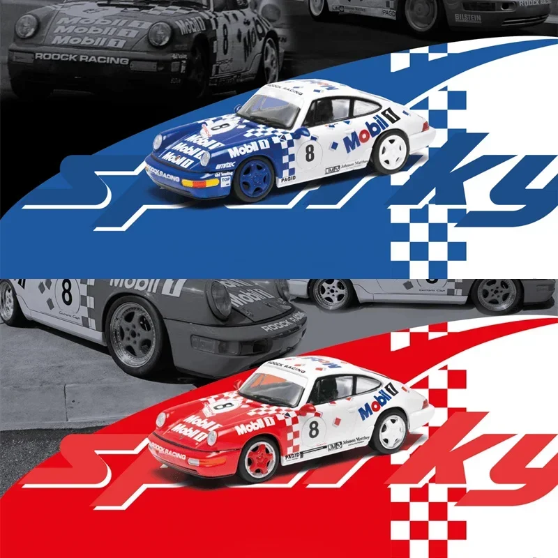 Sparky 1:64 911 964 Rs Mobil1 Cup 1993 г. # 8 литая под давлением модель автомобиля синего/красного