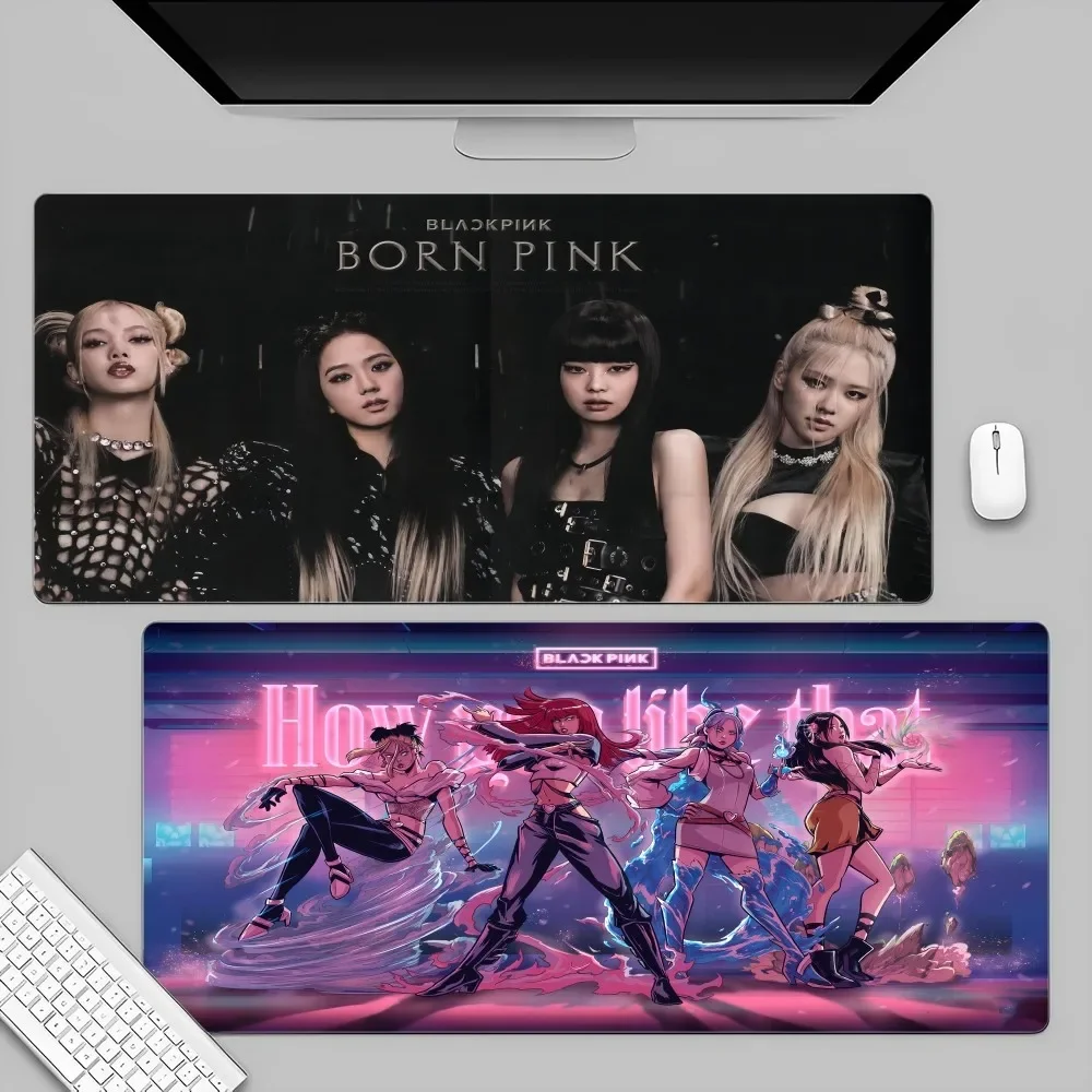 Большой коврик для мыши B-BLACK-pink Kpop утолщенный нескользящий офиса студентов игр