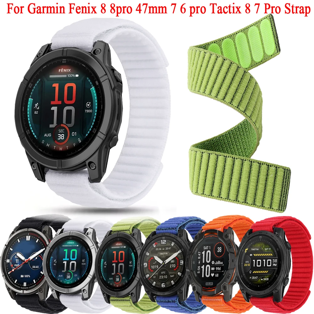Фото Ремешок QuickFit 22 мм из нейлона для Garmin Fenix 8 Pro 47 мм AMOLED/MicroLED, Fenix 8 47 мм, 7, 7 Pro Solar, 6, 6 Pro, браслет для Instinct 2, 3 №1