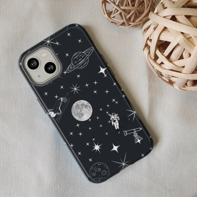 Чехол для телефона с тематикой Space Galaxy IPHONE 16 15 PRO MAX 14 13 12 11 акриловый ТПУ магнитные