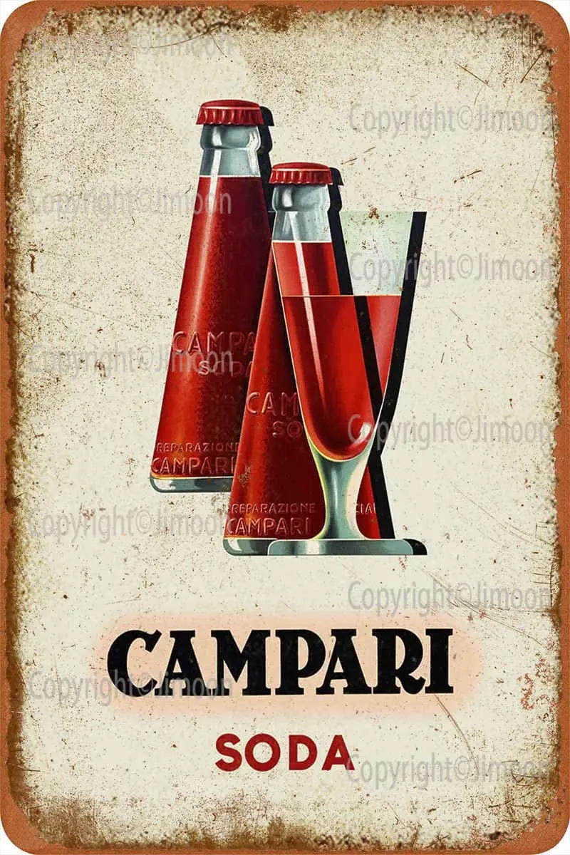 

Campari Soda Vintage Tin Sign Art Iron Painting Rusty Poster Decoration Aluminum plaque