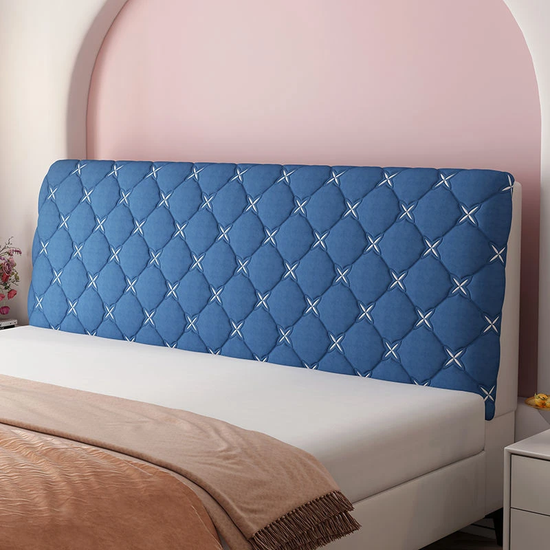

All-inclusive Super Soft Smooth Quilted Head Cover Solid Color Bed Back Dust Protector Cover Thicken Velvet Headboard Cover