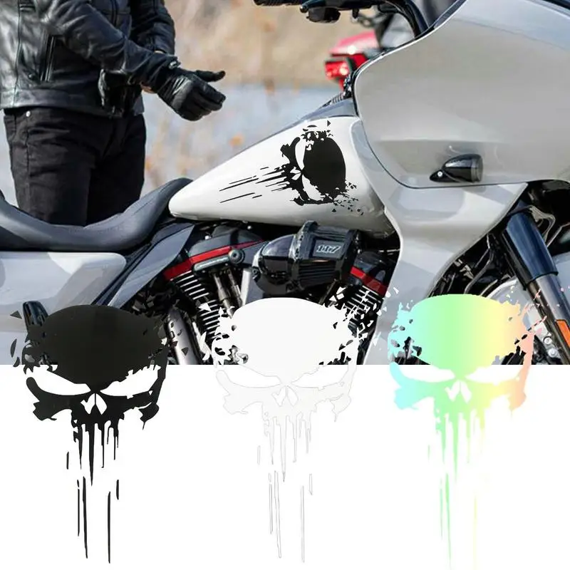 Автомобильные наклейки, ужасы, кровь, Череп, светоотражающие автомобильные наклейки, наклейки с изображением головы и крови, Стильные наклейки для кузова автомобиля, автомобильные аксессуары