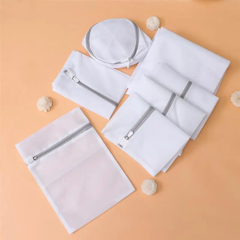 

Сетчатые мешки для стирки на молнии, 7 шт., сумки для стирки бюстгальтеров, нижнего белья, трусиков, складные стиральные машины для нижнего бе...