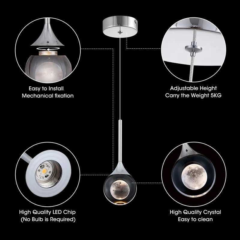 Купить Хрустальная подвессветильник люстра, современная светодиодная лампа для кухни, гостиной, спальни, рядом с лампами Pаспродажа Хрустальная подвессветильник люстра, современная светодиодная лампа для кухни, гостиной, спальни, рядом с лампами