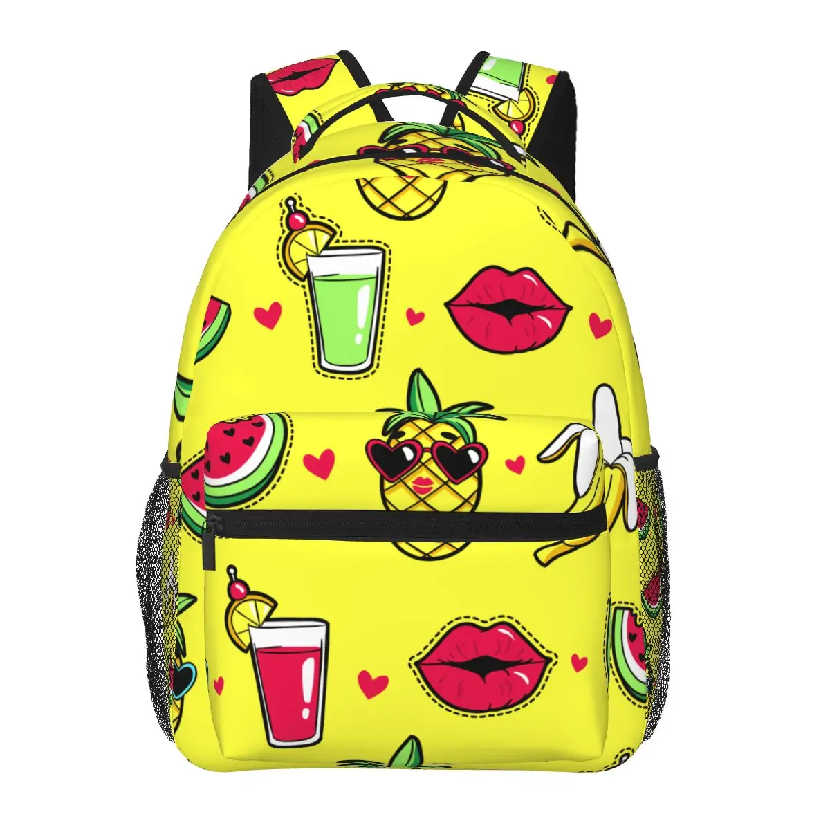 

Fashion School Backpack Tropic Pineapple Lips Cocktail Watermelon Banana Bagpack Teenger Girl Boy School Bag Mochila