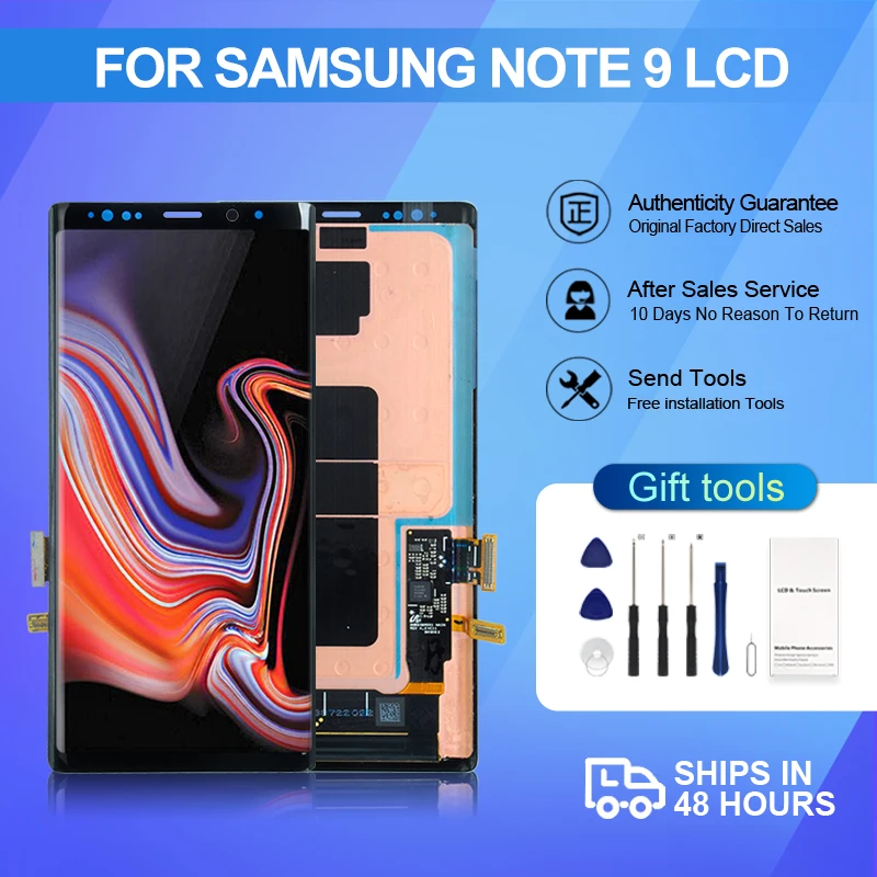 

1Pcs 6.4 Inch For Samsung Galaxy Note 9 Lcd N960 Display Touch Screen Digitizer Assembly N960F N9600 N960U N960N With Tools