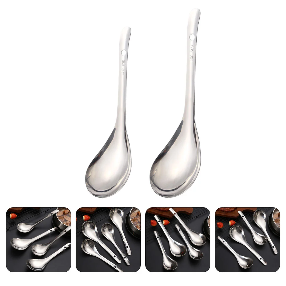 

2 Pcs Korean Spoon Rice Spoon Non-stick Spoons Korean Heat Insulation Kitchen Salad Supplies