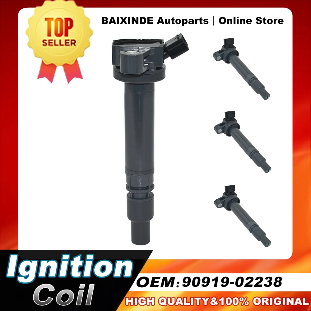 1/4PCS OEM 90919-02238 9091902238 Ignition Coil Fits for Toyota Celica Pontiac Vibe Corolla Matrix 1.8L L4 2001-2006 Auto Parts