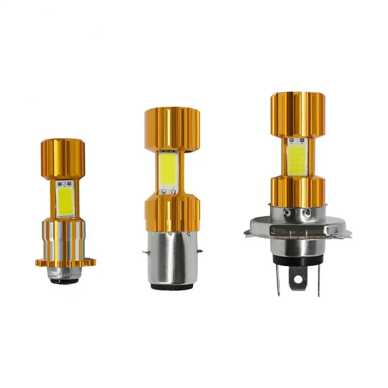 Светодиодные лампы для мотоциклетных Фар H4 BA20D P15D, 12 В, 18 Вт, COB, электрические автомобильные фары, аксессуары для мотоциклов, скутеров, противотуманные фары, 1 шт.