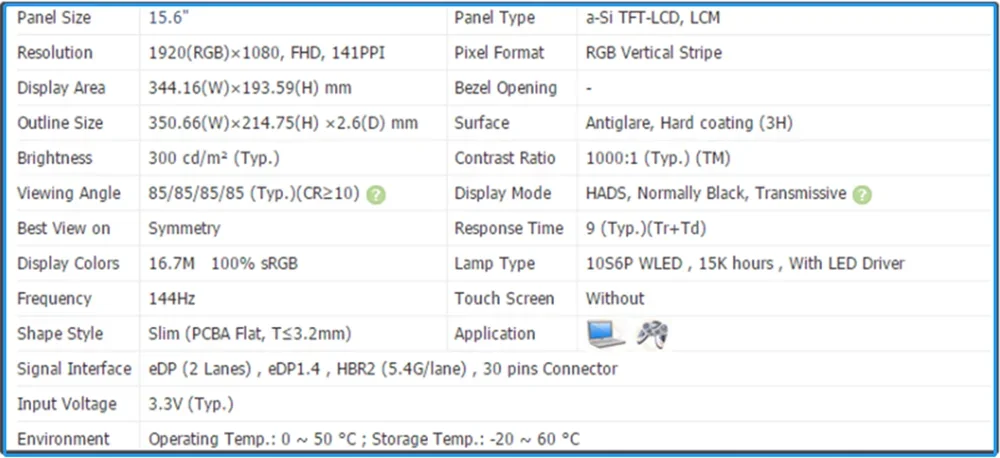 NV156FHM-NY4 NV156FHM NY4 FRU 5D10X01147 Тонкий ЖК-экран 15 6 дюйма дисплей для ноутбука IPS-панель EDP 40