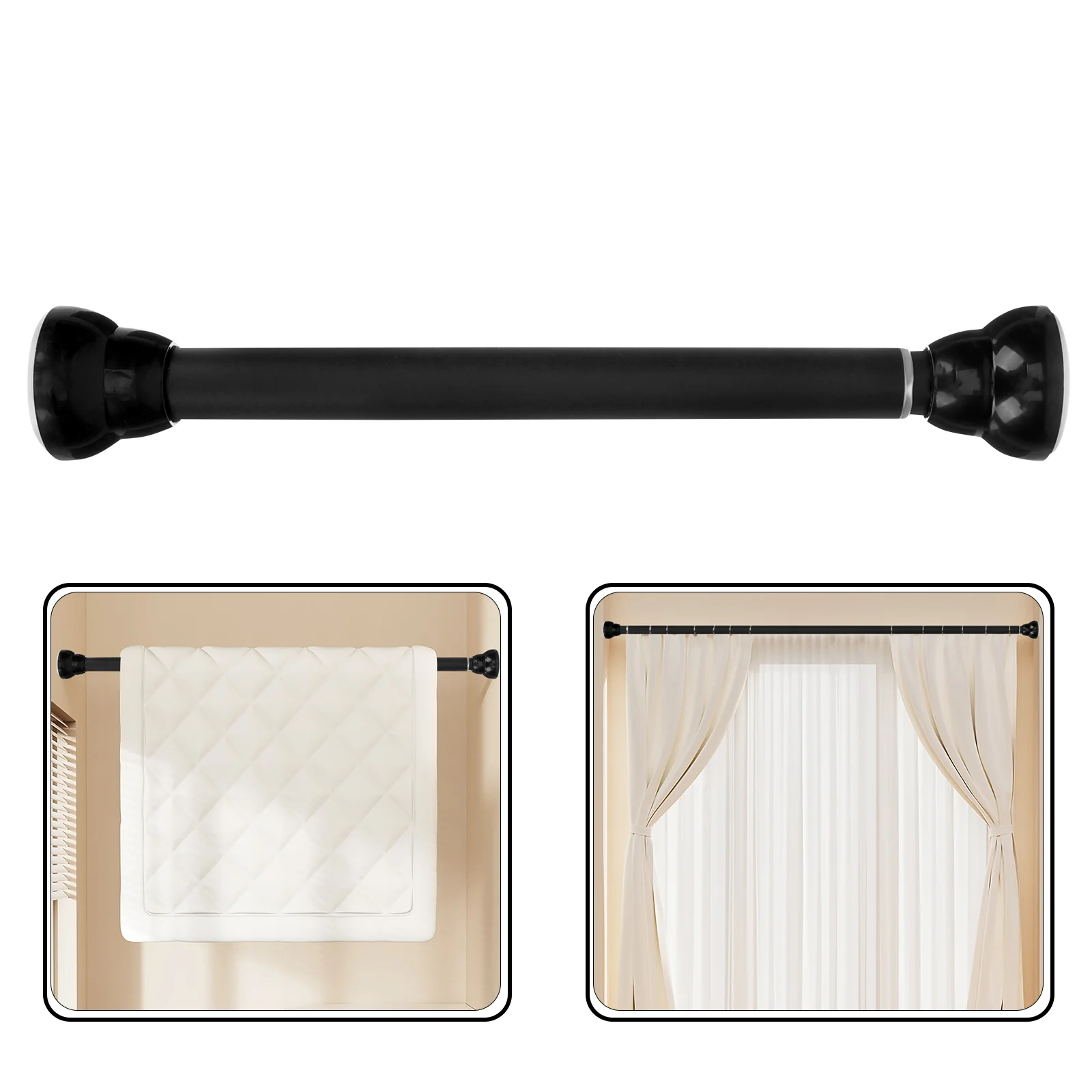 

Rod Curtain Clothes Tension Rail Rods Extendable Retractablehaves Bathroom Must Telescopicdrying Adjustable Closet Pole Bar