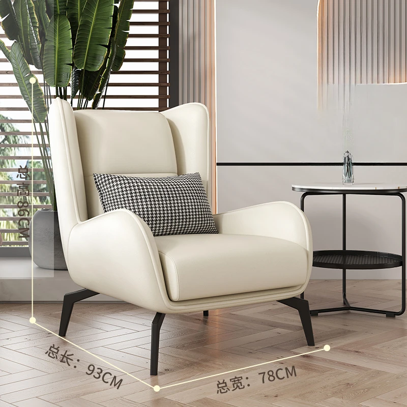 

Nordic White Chair Luxury Office Bedroom Living Room Makeup Chairs Relax PU Leather Kitchen Sofa Living Room Armchairs Mobile BL