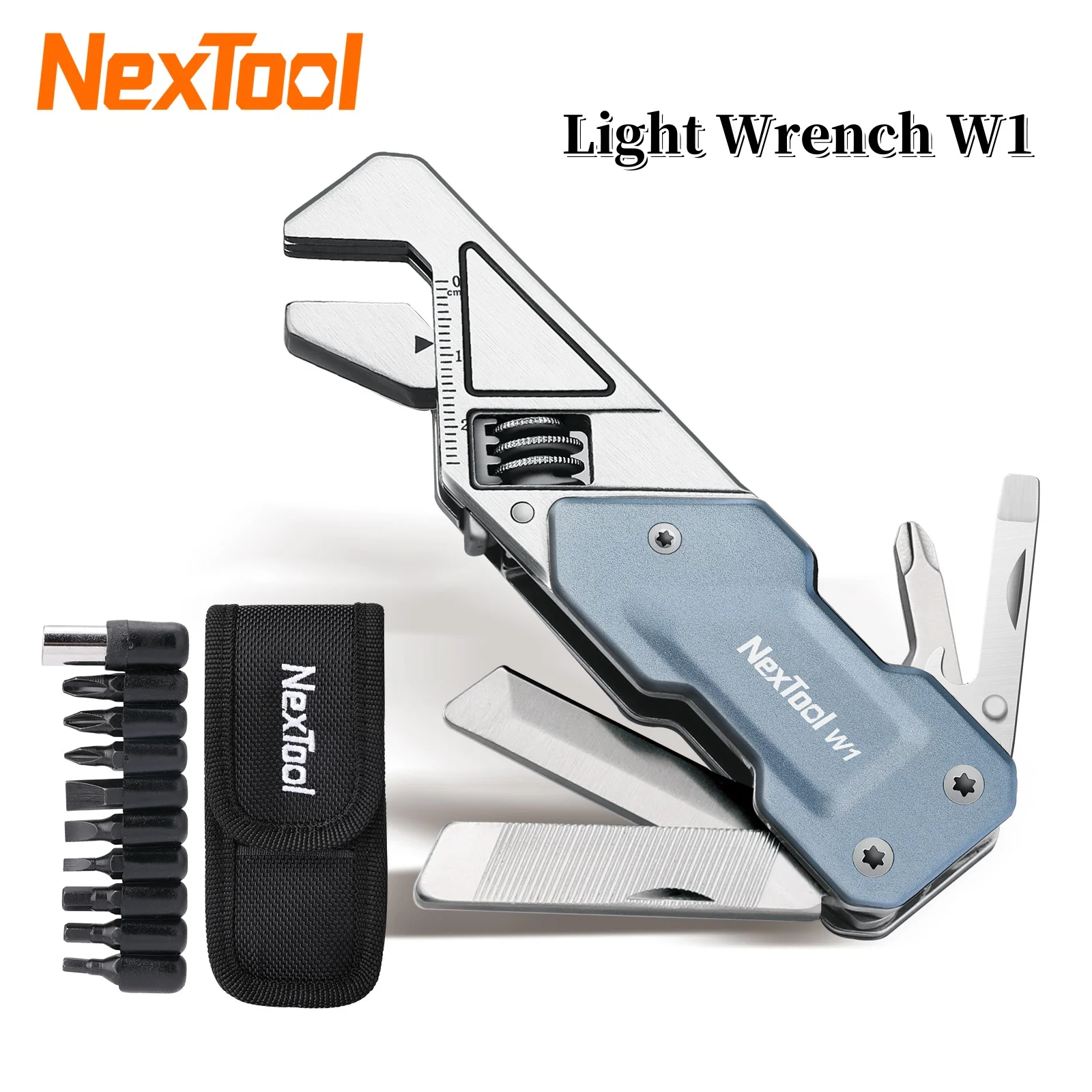 Фото NexTool Регулируемый ключ 6 в 1 EDC Мультитул Карманный набор ручных инструментов Набор отверток Многофункциональные инструменты Складной нож Напильник №1