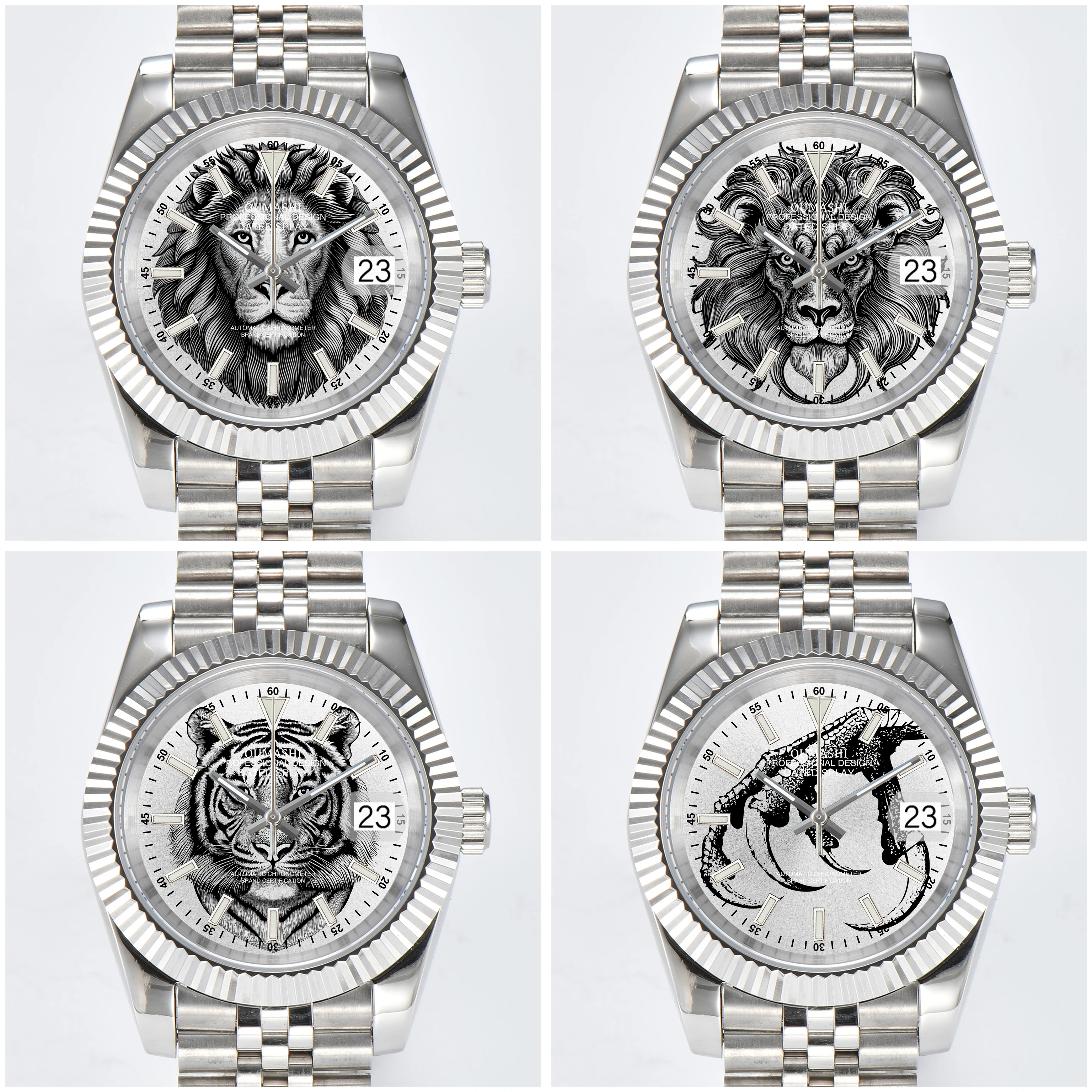 NH35 Watch 39/36mm Lion-Tiger Series Automatic Mechanical Movement Sapphire Glass Water-Resistant to 5 ATM Customizable