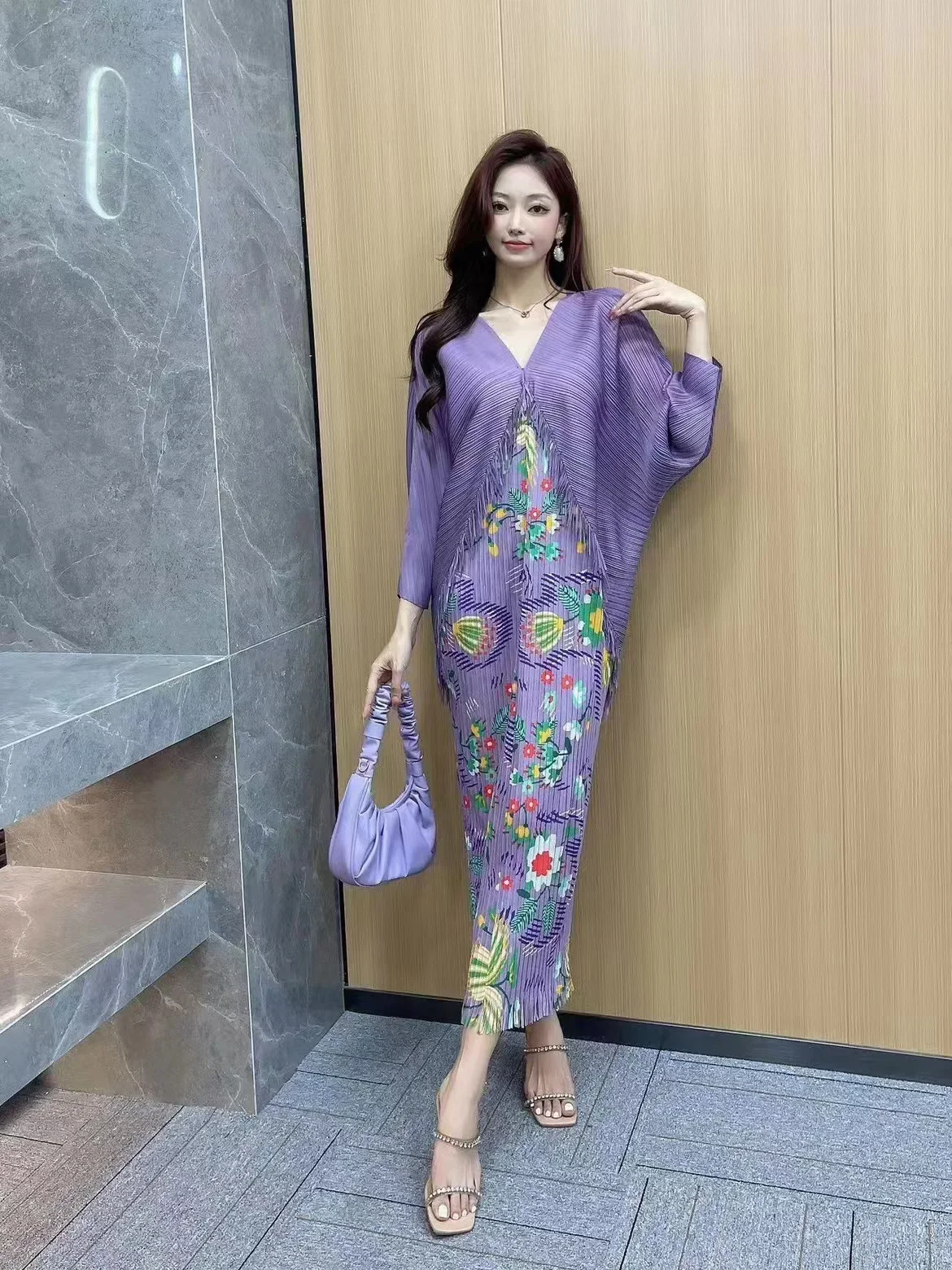 EGRM дизайнерское Плиссированное Платье макси с бахромой 2024 летние новые платья