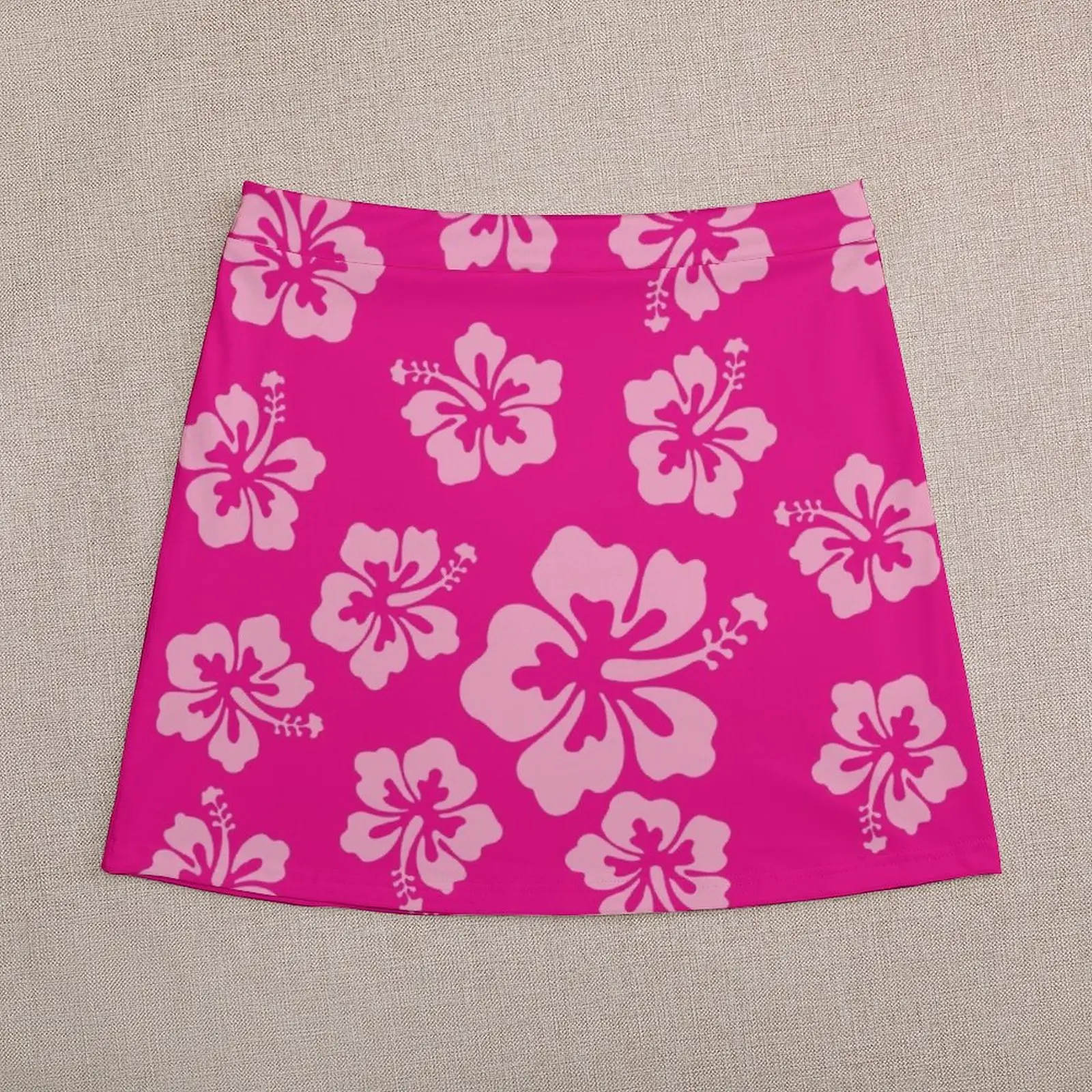 Ярко-розовая мини-юбка с гибискусом гавайский цветок Алоха Женская юбка платья