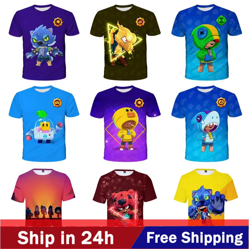 

Ship In 24 Hours Short Sleeve T-shirt Star Nita Spike and Leon Sprout Child Kids T Shirt 3d T Shirts Harajuku Boys Girls Tees