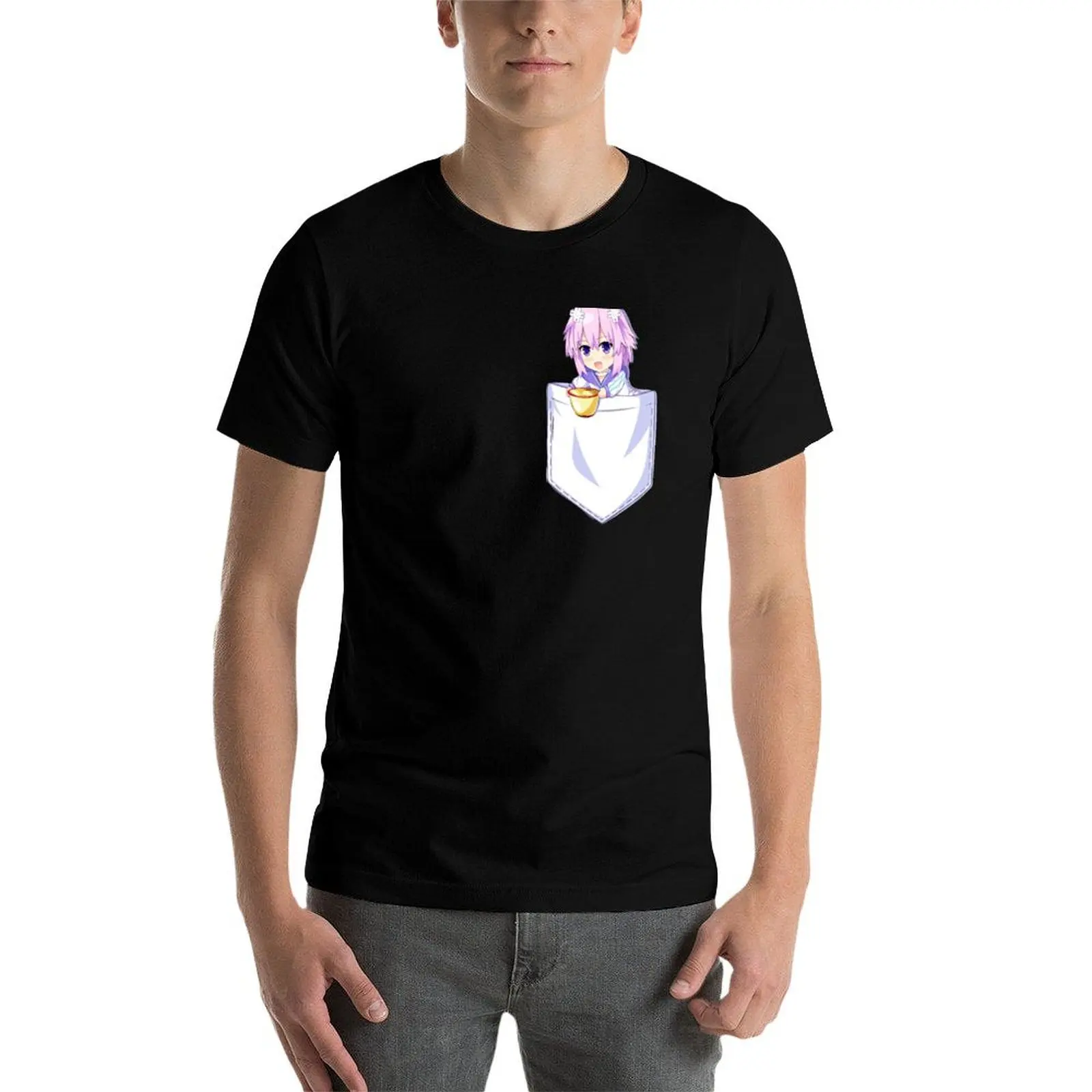 Фото Футболка Chibi Nep Pocket с летним принтом и короткими рукавами №4