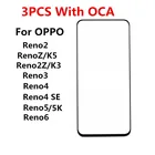 Передний экран Reno5 для OPPO Reno Z K5 K3 2 2Z 3 4 SE 5 Lite 6 4G 5G, сенсорная панель, ЖК-дисплей, Стеклянные запасные части для замены + OCA