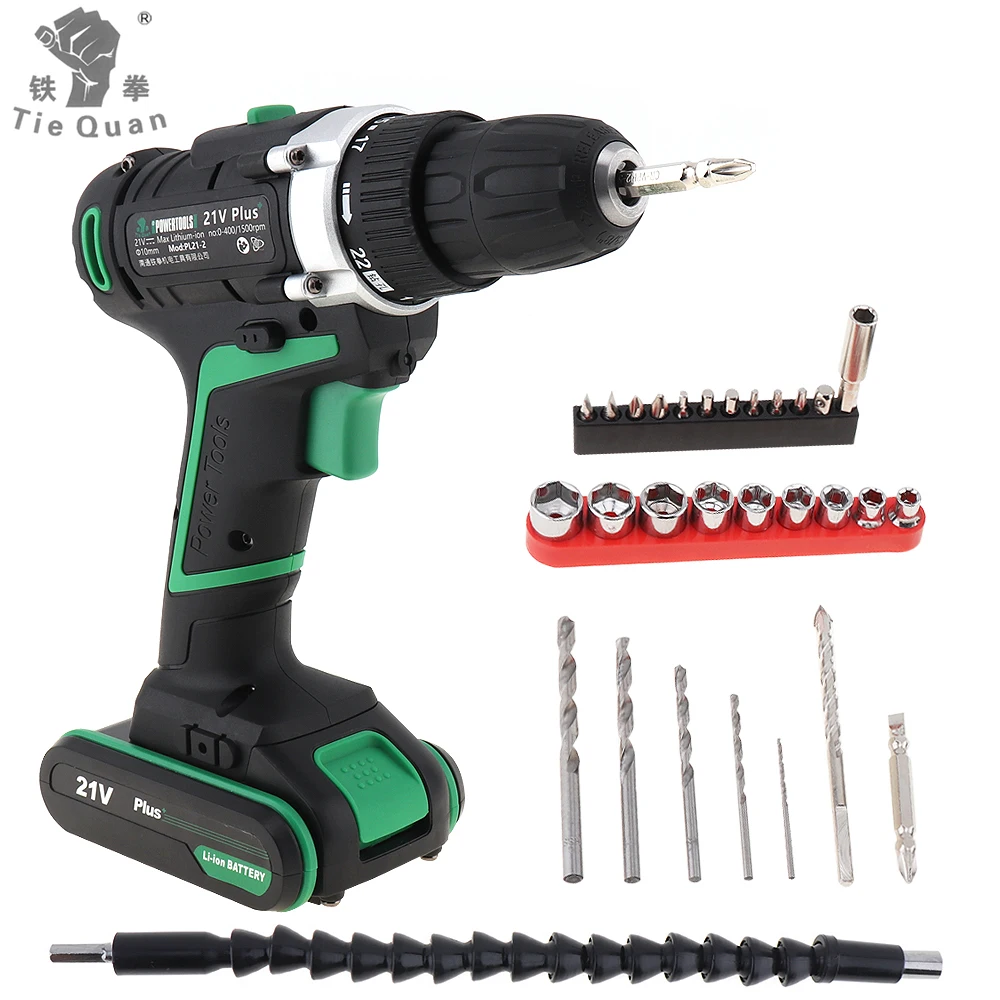 Cordless 21V Electric Screwdriver Cordless Screwdrivert Drill Rechargeable Driver for Handling Screws / Punching