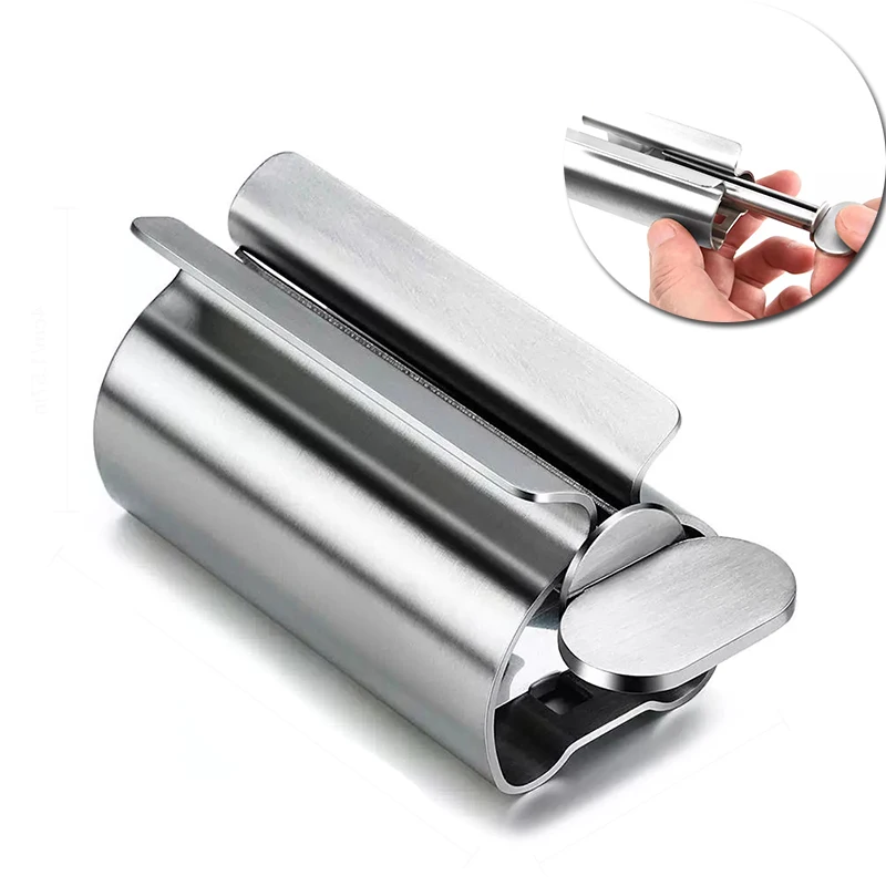 

Bathroom Toothbrush Holder Dispenser Tube Toothpaste Rolling Toothpaste Squeezer Stainless Steel Home Supplies Accessories Rack