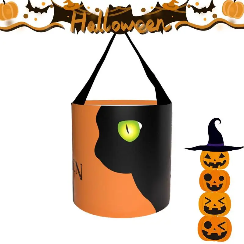 

Halloween Candy Buckets Reusable Party Bag With LED Light Halloween Supplies For Role-Playing And Performances Birthday Parties