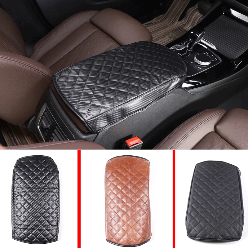 

For 2018-2022 BMW X3 G01 Leather Carbon Fiber Car Styling Car Armrest Box Cover Sticker Car Interior Protection Accessories