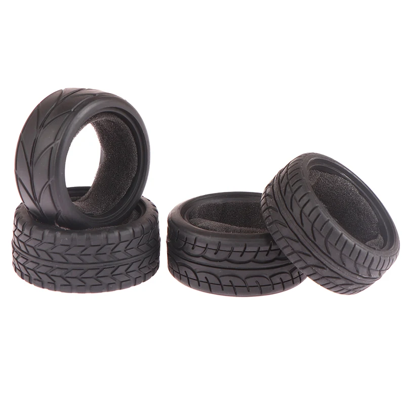 

4PCS 1/10 65mm RC Rubber Tire Racing Car Tires(+sponge) Wheel Rim Fit For HSP HPI RC Car Part Diameter RC Tires Accessories New