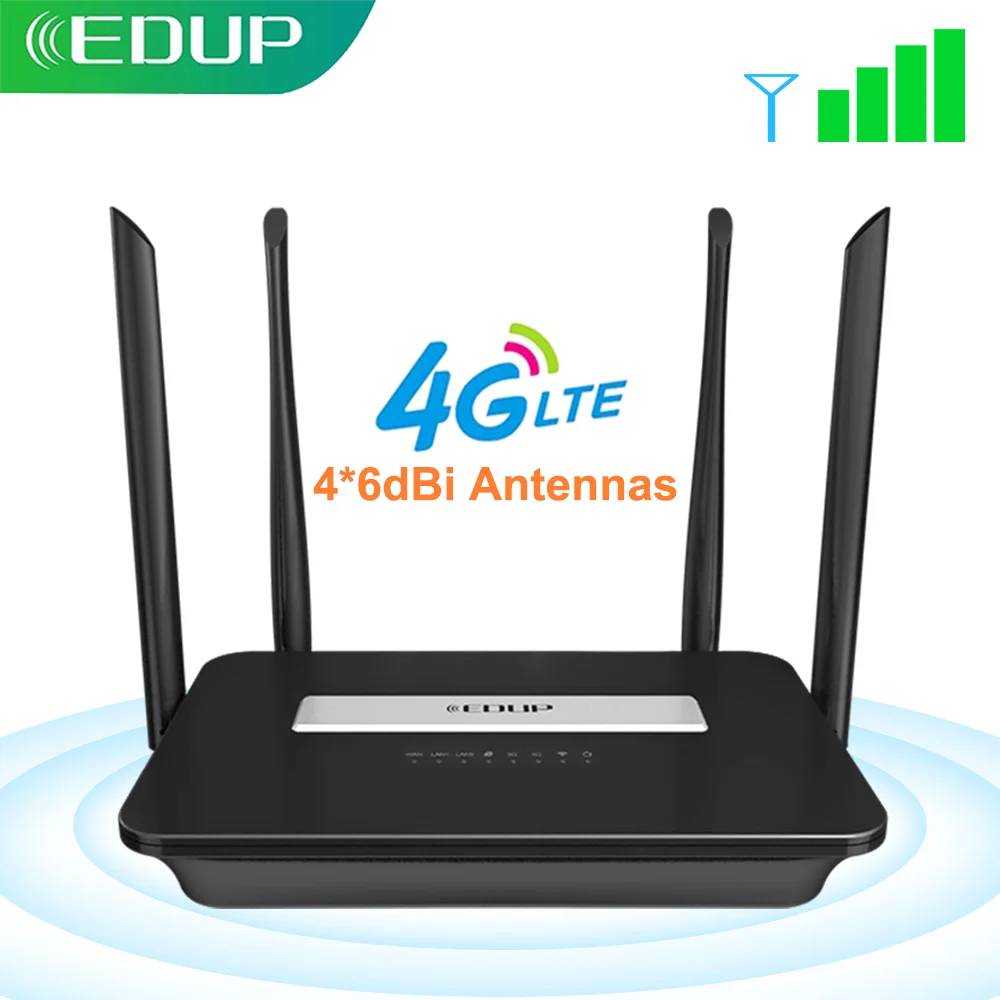 EDUP WiFi Router 4G LTE Router 300Mbps Home Hotspot 4G WiFi Router RJ45 WAN LAN WiFi Modem 3G/4G Wireless CPE With SIM Card slot