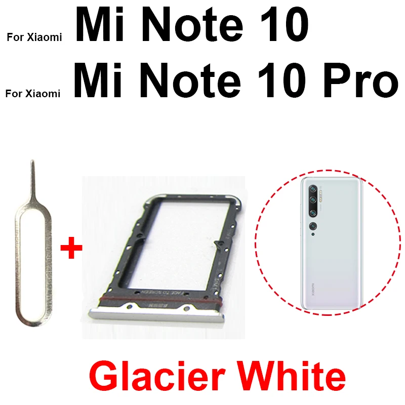 Фото Держатель лотка для SIM-карты для Xiaomi Mi Note 10 Note 10 Pro Mi Note 10 Lite, слот для SIM-карты, адаптер для чтения, запасные части со штифтом №4