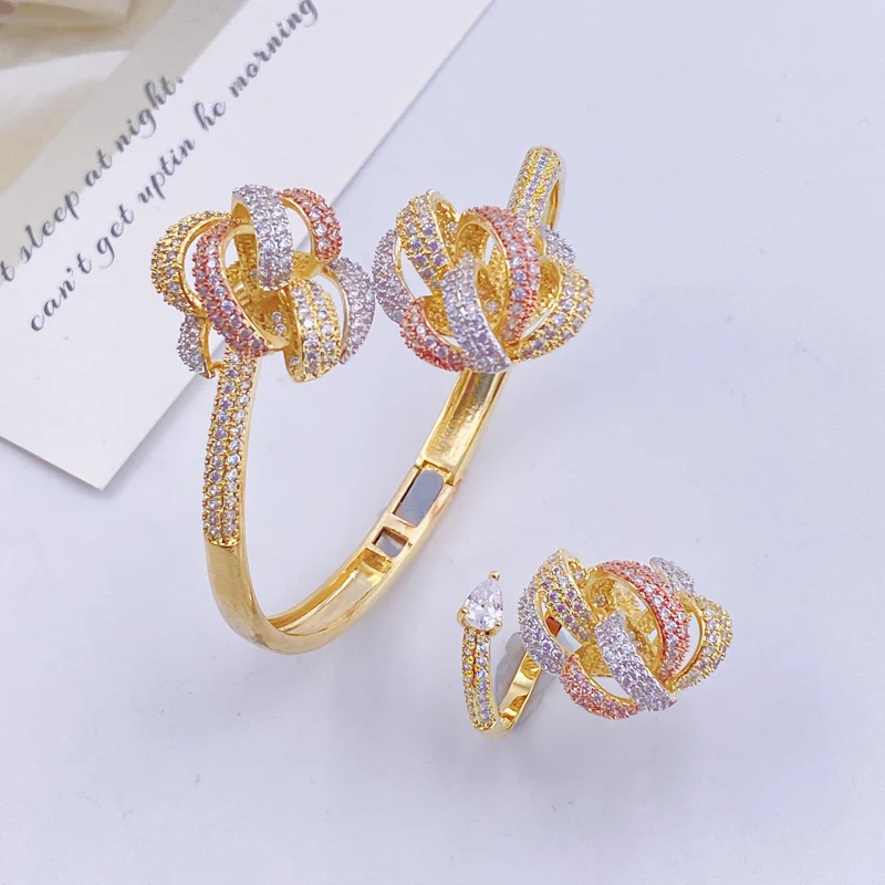 Браслет с кольцом и микропокрытием для вечерние | Украшения аксессуары